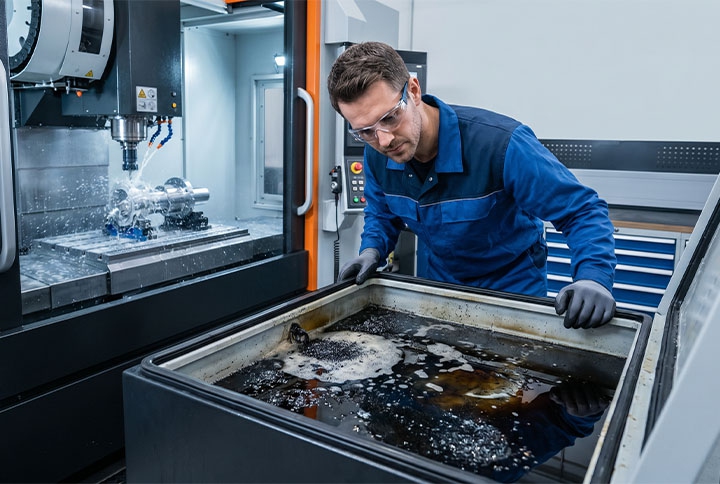 Fluido de usinagem vencido ou contaminado: quais os riscos para a m&aacute;quina e para a pe&ccedil;a?